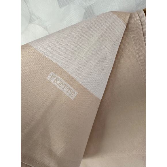 FRETTE 1860 SQUARE Ecru DAMASK Tablecloth Modern contemporary Bordered 60” ITALY - Picture 4 of 7